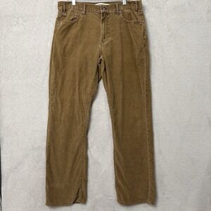 Gap Straight Fit Corduroy Pants Mens Size 36x34 (fits 36x33.5) Brown